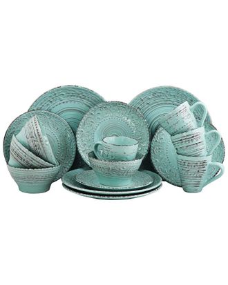 Elama Malibu Waves 16pc Dinnerware Set