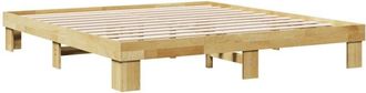 vidaXL Bed Frame without Mattress 200x200 cm Solid Wood Oak vidaXL