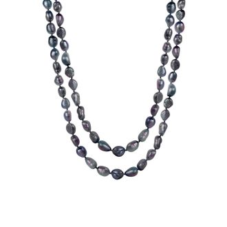 Splendid Pearls Endless 64 Multicolor Baroque Shaped Pearl Necklace