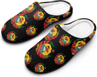 Generic Coat Arms of Mozambique Cotton Slippers for Women Indoor Outdoor Slipper Slip-On Memory Foam Home Shoes