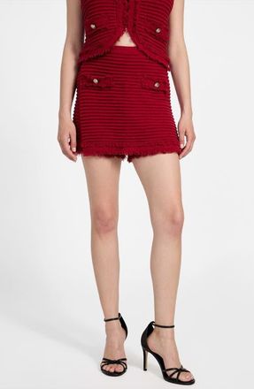 Guess Manila Boucl&eacute; Skort in Siren Red at Nordstrom, Size Medium