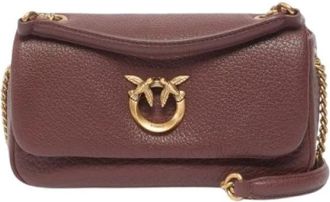 Pinko Click Soft Horizontal Chain - Dames - Schoudertassen - Rood - ONE Size - Leer - Tassen