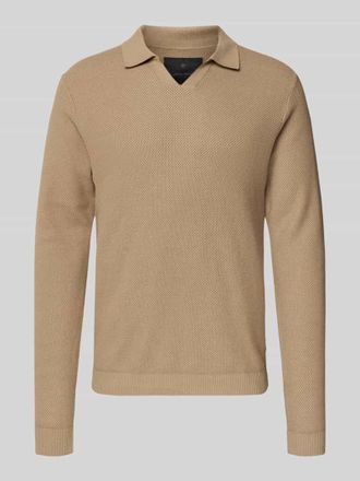 Jack & Jones Strickpullover mit gerippten Abschlüssen Modell EASTON in Taupe, Größe XXL