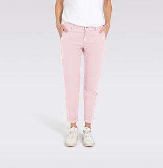 MAC Broeken Chinohose MAC CHINO turn up, Damen, Gr. 42, N-Gr, pink (cotton candy pink ppt), Web, Obermaterial: 97% Baumwolle, 3% Elasthan, unifarben, slim fit kn&ouml;