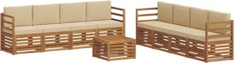 vidaXL Conjunto De Sof&aacute;s De Exterior 9 Uds. Natural Y Beige Vidaxl
