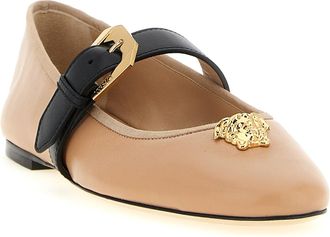 Versace Womens Multicolor Lamb Leather Ballet Flats