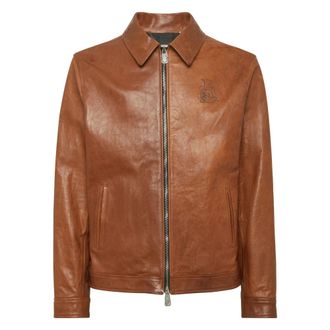 Billionaire Boys Club Leren Jas - Heren - Leren en Su&egrave;de Jassen - Bruin - 2XL - Leer - Jassen