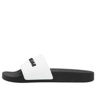 Balenciaga (WMNS) Balenciaga Pool Slides White Black 565547W1S879010