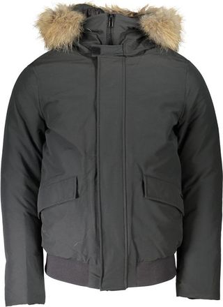 Woolrich Cotton Men Jacket with Hood and Removable Mens Fur