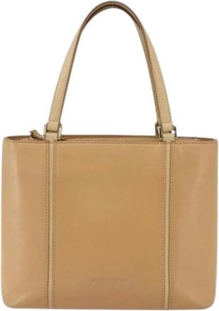 Burberry Pre-owned Handbags, female, Beige, Size: ONE SIZE Pre-owned Leather Handbag