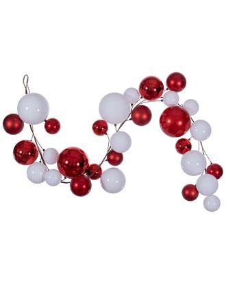 Vickerman 6Ft Red & White Ornament Branch