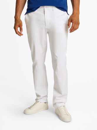 Tommy Hilfiger Chinohose TOMMY HILFIGER DENTON CHINO SATIN, Herren, Gr. 38, L&auml;nge 32, weiss (th optic wei&szlig;), Web, Obermaterial: 98% Baumwolle, 2% Elasthan, unifarben
