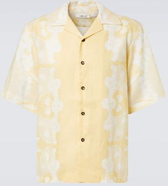 Commas Camicia bowling in lino con stampa