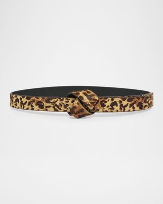 Isabel Marant Lassio Knotted Leopard Calf Hair Belt