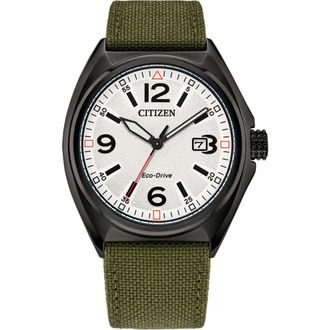 Citizen Eco-Drive Nylon Strap Watch, 40mm x 10mm in Green at Nordstrom Rack
