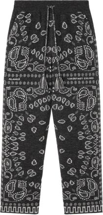 Alanui Pantaloni con motivo bandana jacquard - Grigio