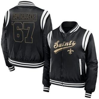 WEAR by Erin Andrews Womens WEAR by Erin Andrews Black New Orleans Saints Bomber Full-Zip Jacket at Nordstrom, Size Medium