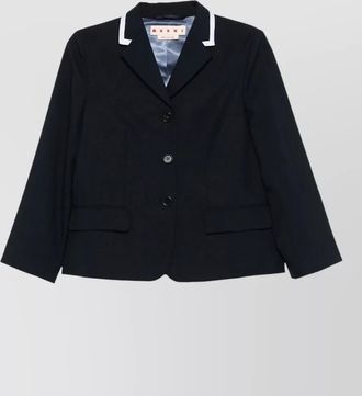 Marni wool contrast-trim blazer