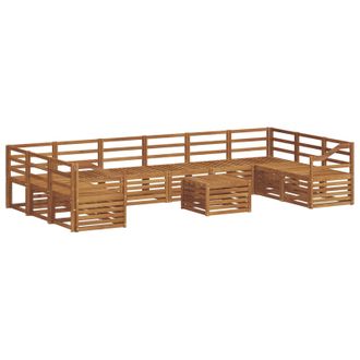 vidaXL Conjunto De Sof&aacute;s De Exterior 11 Pcs Natural Vidaxl