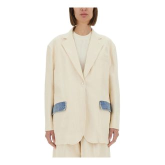 Moschino Blazers, female, Beige, Size: M Giacca Urban