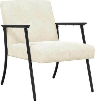 vidaXL Armchair Cream 59 x 75 x 78 cm Velvet vidaXL