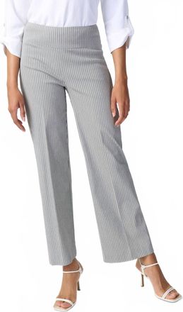 Joseph Ribkoff Vertical Striped Wide Leg Pants In White/black
