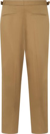 HUGO BOSS Mens Straight Cotton Trousers Dark Beige