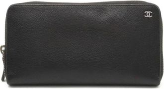 Chanel Pre-owned Wallets, female, Black, Size: ONE SIZE Pre-owned Leather wallets