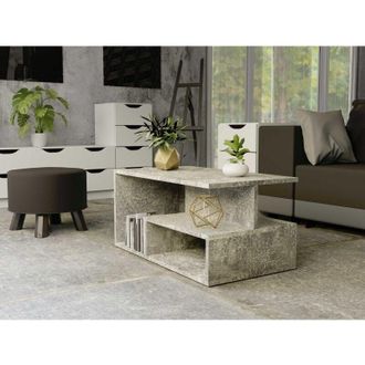 Topeshop Sienne - Coffee table - Industrial style - Imitation concrete -90x51x43 cm - Coffee table