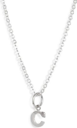 Nashelle Initial Pendant Necklace in Sterling Silver - C at Nordstrom, Size 18