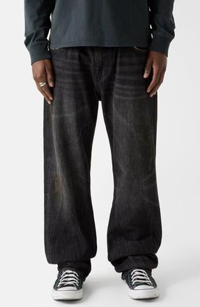 Guess Relaxed Straight Leg Jeans in Gssh-Oxford Black at Nordstrom, Size 29 X 34