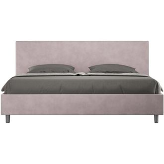 ITYhome Letto Matrimoniale King size rivestito in Microfibra - adele - Colore: Glicine - Tipologia Letto: Senza Rete - Dimensione Rete: 180x190