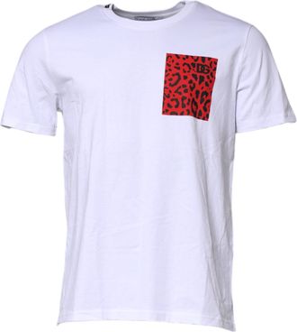 Dolce & Gabbana White Cotton Short Sleeves Crew Neck Mens T-shirt (Pre-Owned)