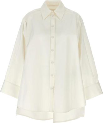 Jil Sander Cut-Out Armhole Shirt - Dames - Overhemden - Wit - 2XS - Katoen - Overhemden