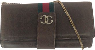 Gucci Brown Calfskin Chain Shoulder Bag (Authentic Pre-Loved)