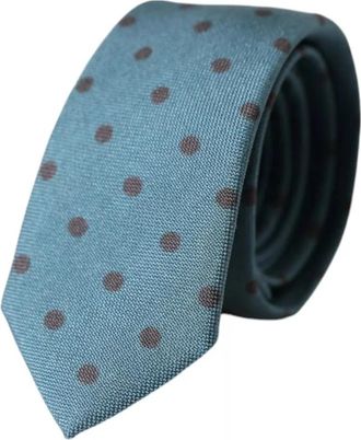 Dolce & Gabbana Verstelbare Stropdas met Polka Dots van Zijde - Heren - Stropdassen - Blauw - ONE Size - Accessoires