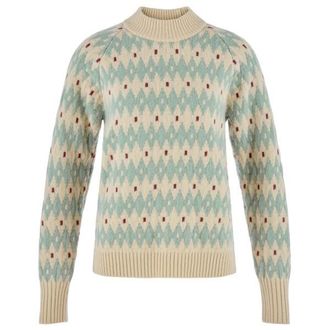 Fj&auml;llr&auml;ven &Ouml;vik Jacquard Knit Wollpullover f&uuml;r Damen | beige