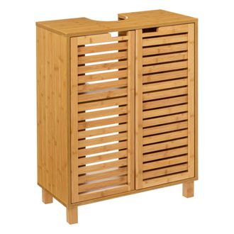 5five Simply Smart 5five Simply Smart - Mueble Bajo Lavabo Armario Auxiliar Ba&ntilde;o Sicela 2 Puertas 1 Estante Puertas Magn&eacute;ticas Color Marr&oacute;n 60 Cm