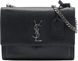 Saint Laurent Pre-owned The Sunset Shoulder Bag - Dames - Vintage Schoudertas - Zwart - ONE Size - Leer - Vintage