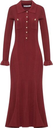 Self Portrait Ribbed Knit Midi Dress