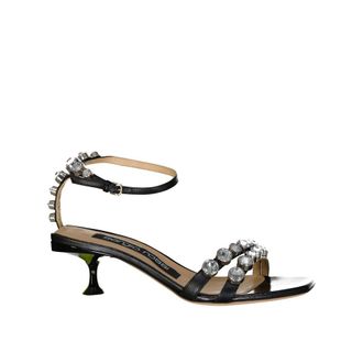 Sergio Rossi Black Calfskin Stiletto Heel Womens Sandals