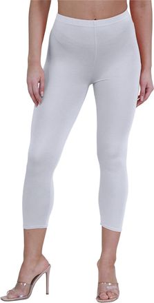 Janisramone Womens Ladies New Plain Stretchy 3/4 Leggings Workout Tight Gym Cropped Capri Active Pants Grey