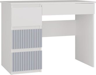 Topeshop Meso - Escritorio/dormitorio infantil de estilo moderno - 98x51x76 cm - 4 cajones a la izquierda - Blanco y azul