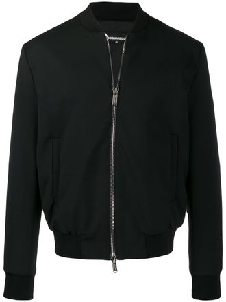 Dsquared2 art print bomber jacket - men - Virgin Wool/Polyester/Spandex/Elastane/Viscose - 50 - Black