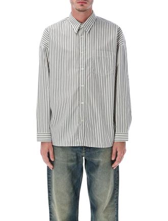 Sunflower Grey Striped Pocket Shirt