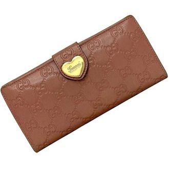 Gucci Pink Leather Long Wallet (Bi-Fold) (Pre-Owned)