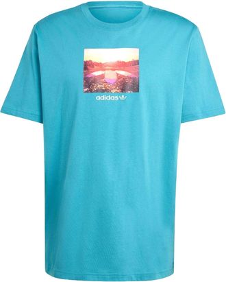 adidas Sunset Graphic T-shirt Asia Sizing Teal JF2856