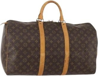Louis Vuitton Pre-owned Boston Bag - Dames - Vintage Weekendtas - Bruin - ONE Size - Leer - Vintage