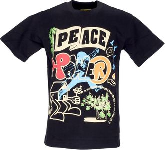 Market Vrede en Kracht Tee Zwart - Heren - T-shirts - Veelkleurig - S - Katoen - Tops