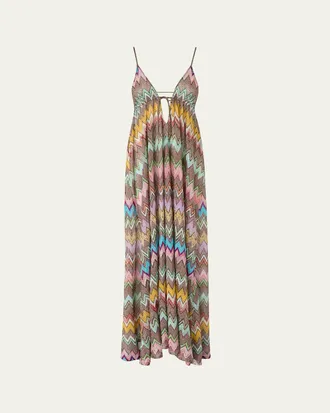 Missoni Metallic-Knit Maxi Coverup Dress